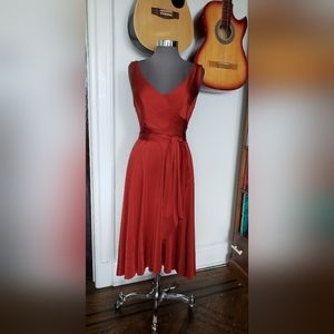 Rust Red Wrap Dress